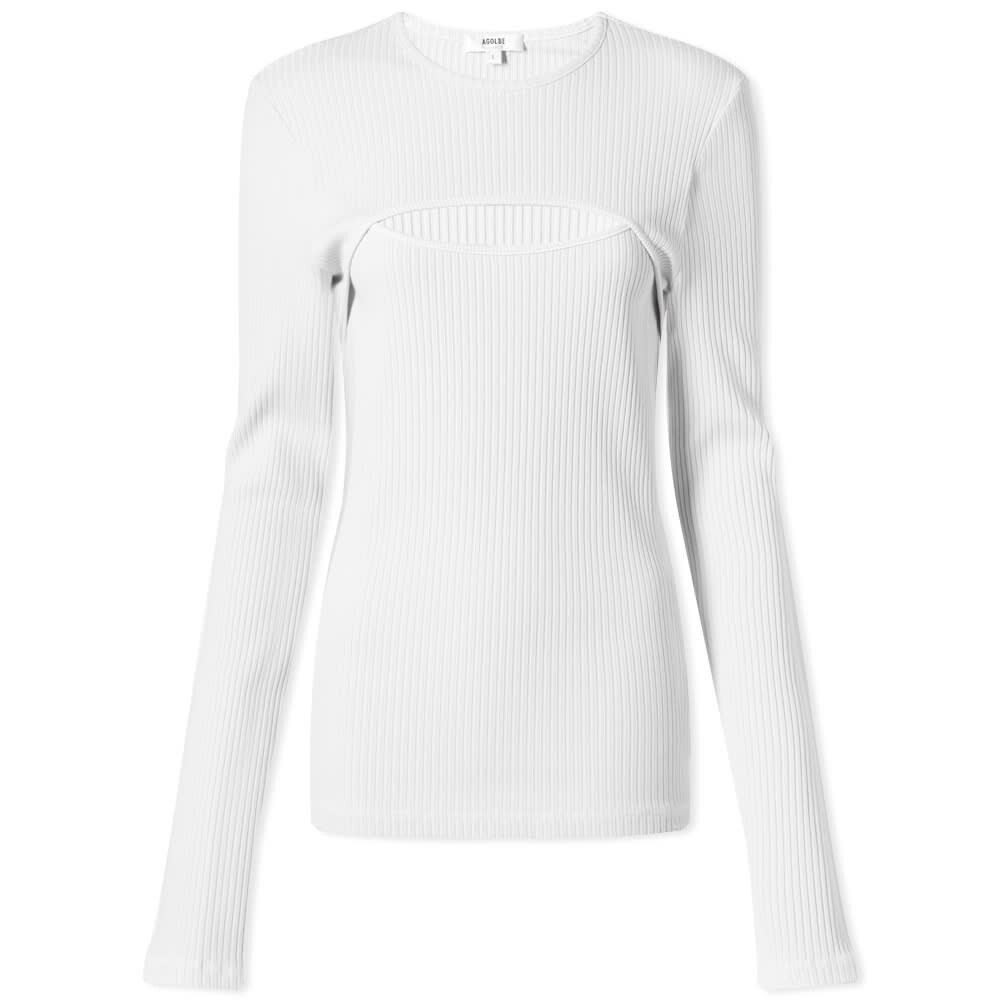 

Футболка Agolde Lyza Cut Out Ribbed Top, Серый