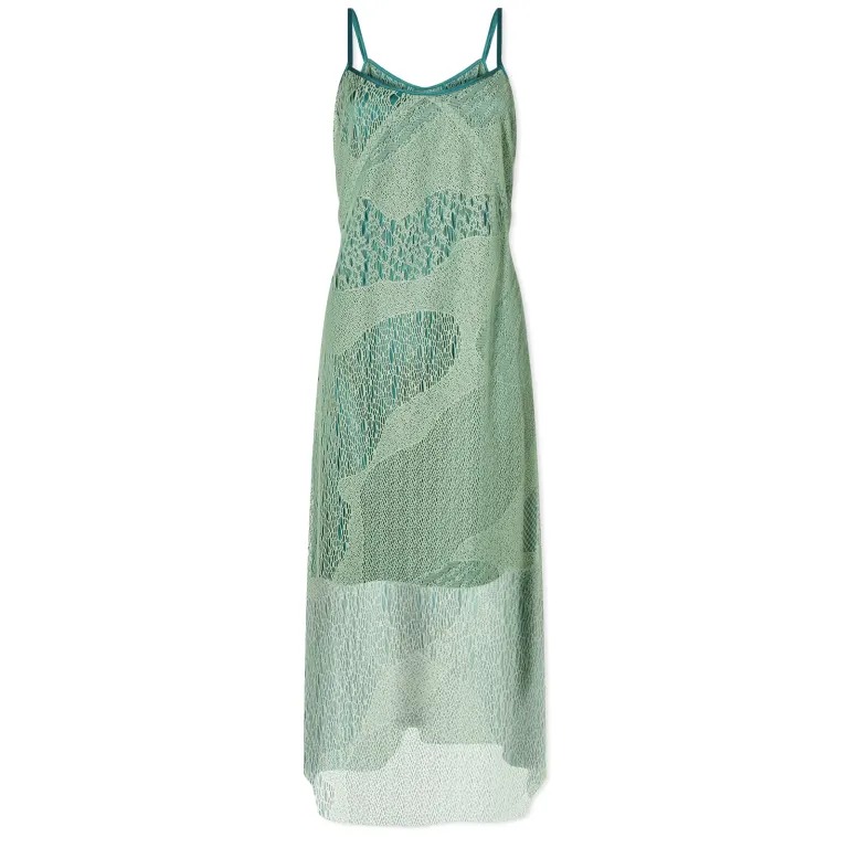 Платье-комбинация Brain Dead Engineered Cloud Mesh Slip, зеленый