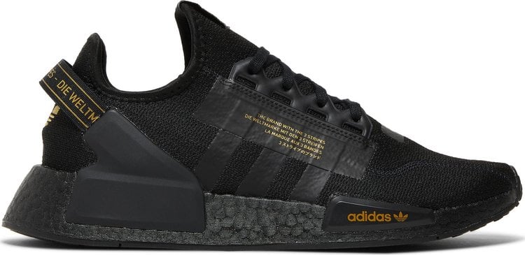 Кроссовки Adidas NMD_R1 V2 'Black Gold Metallic', черный - фото