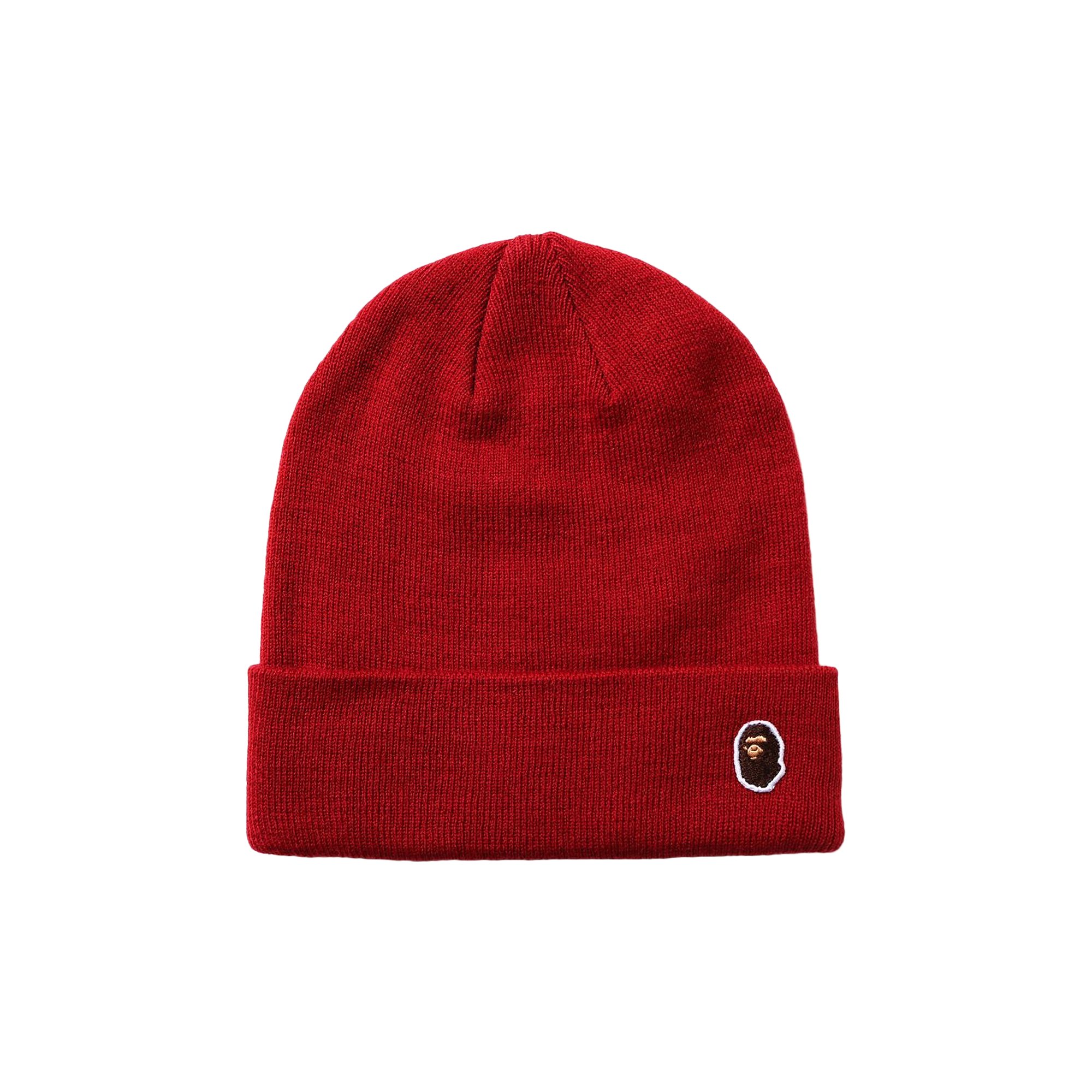 BAPE Одноточечная вязаная шапка Ape Head, красная