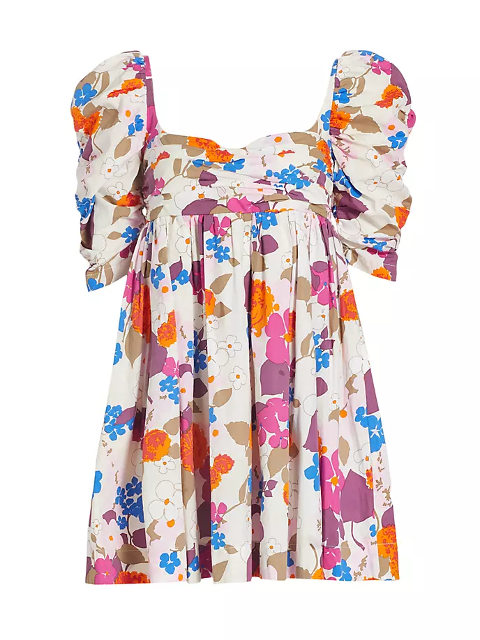 Мини-платье с пышными рукавами и цветочным принтом Swf, цвет patio
