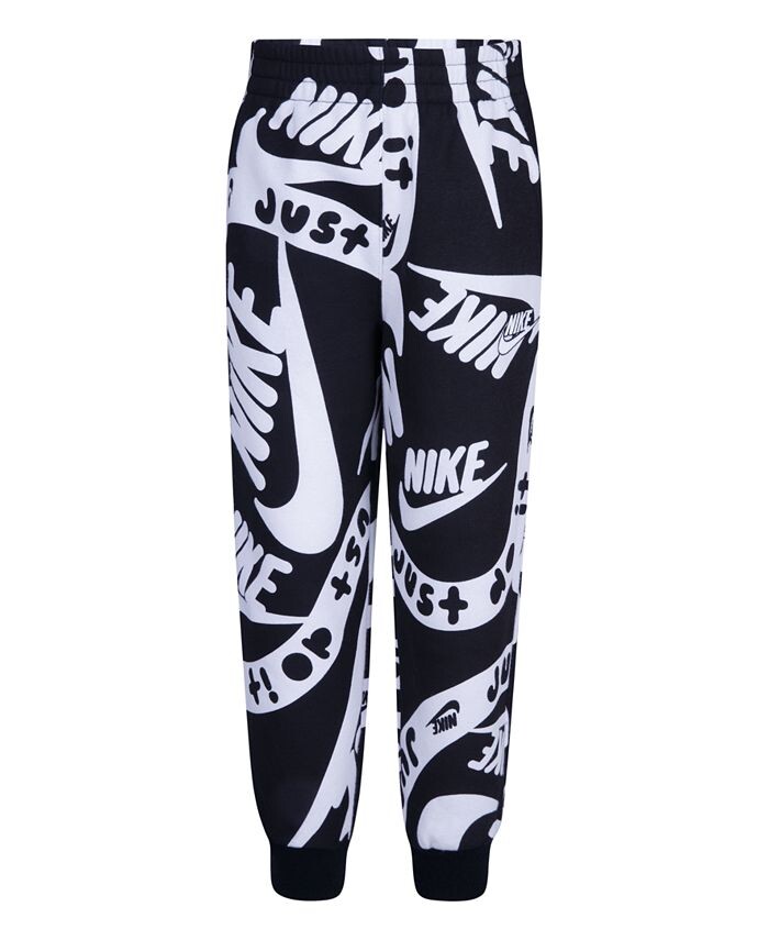 

Джоггеры с принтом для маленьких мальчиков по всей поверхности Nike, черный