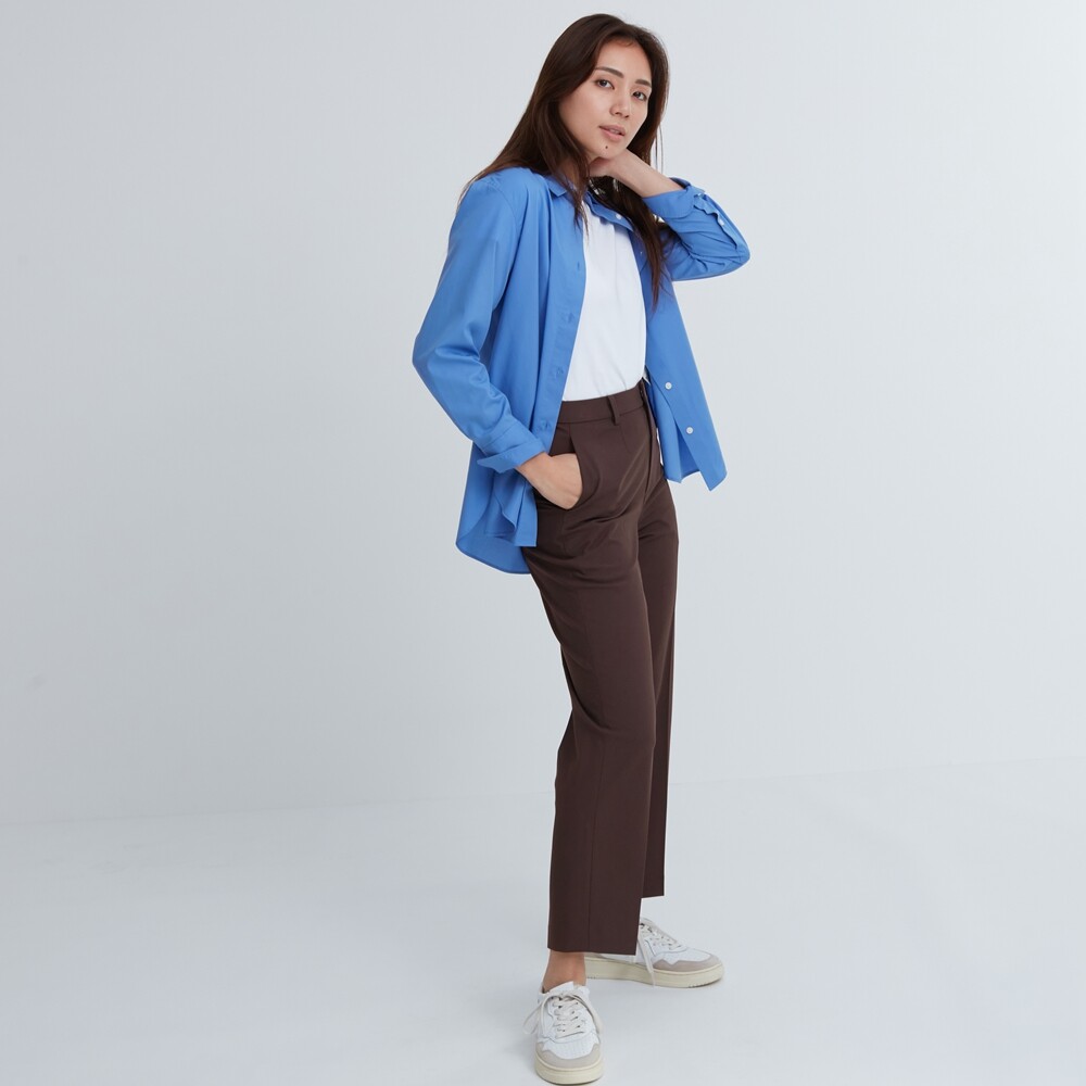 

Брюки Uniqlo эластичные прямые, темно-коричневый