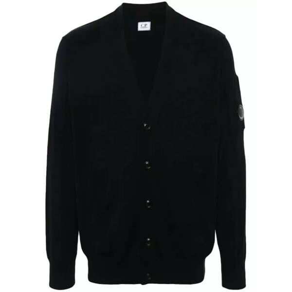 

Кардиган midnight blue v-neck cotton cardigan Cp Company, черный