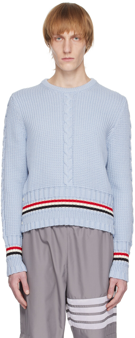 

Синий свитер в полоску Thom Browne