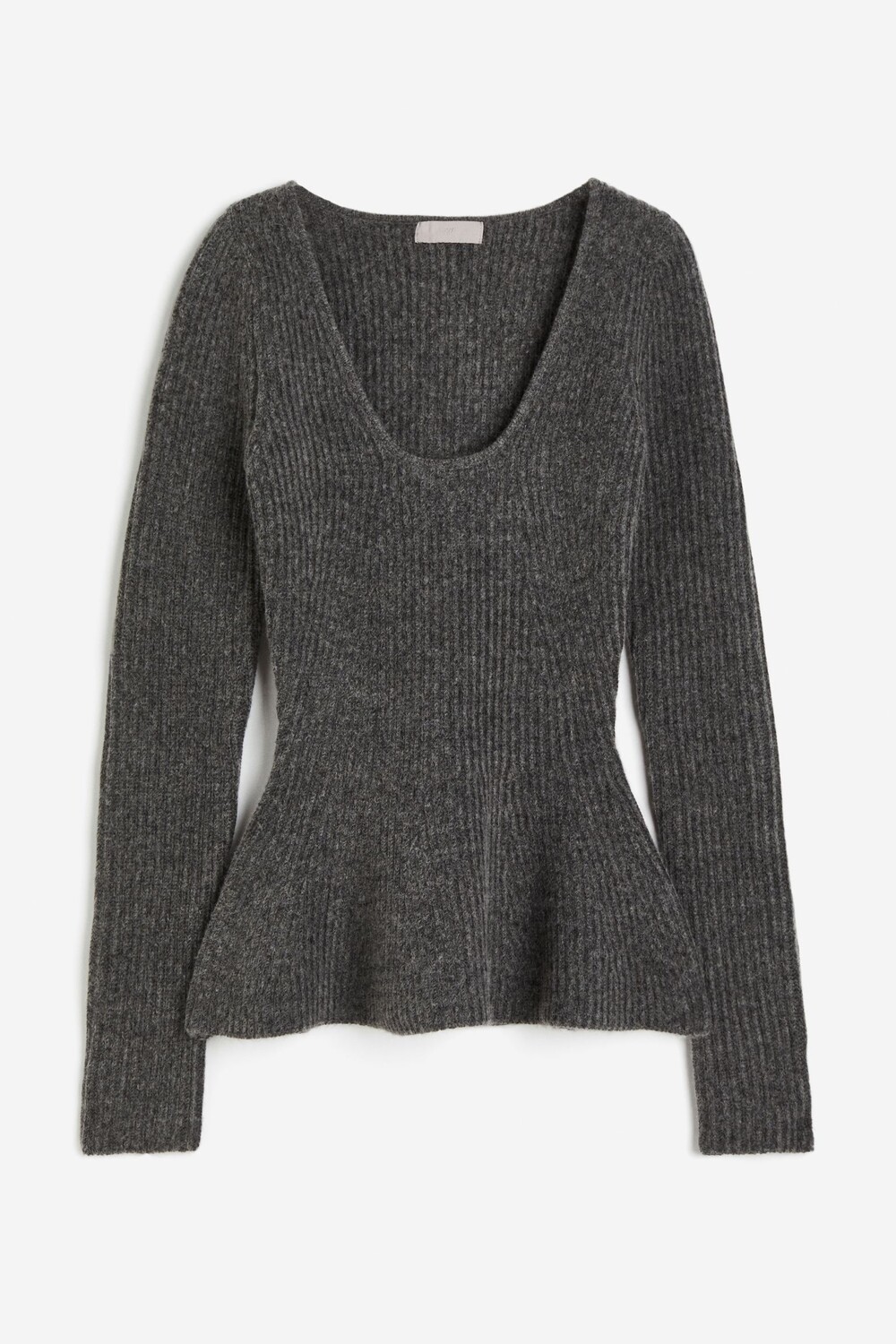 

Джемпер H&M Rib-knit Peplum, темно-серый