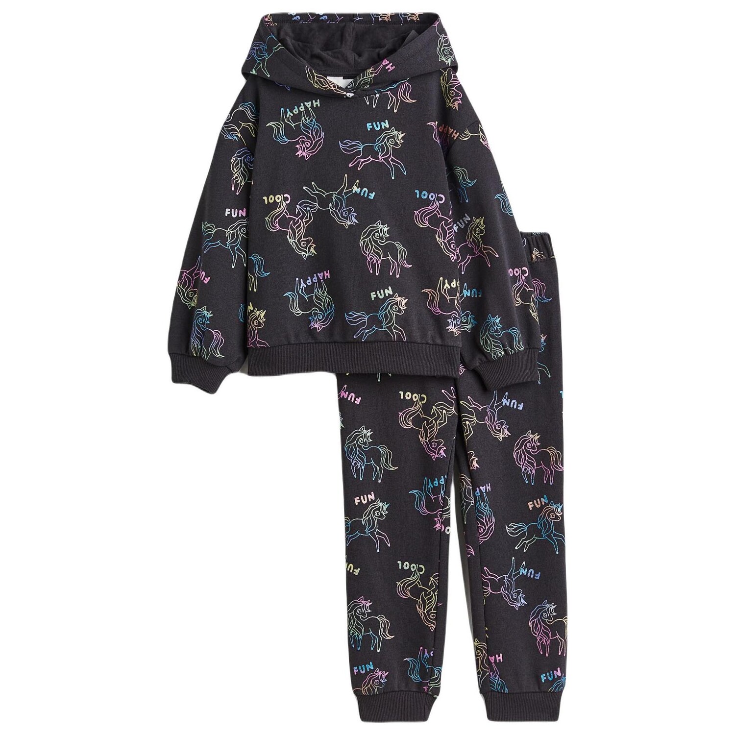 

Спортивный костюм H&M Sweatshirt Unicorns, 2 предмета, черный