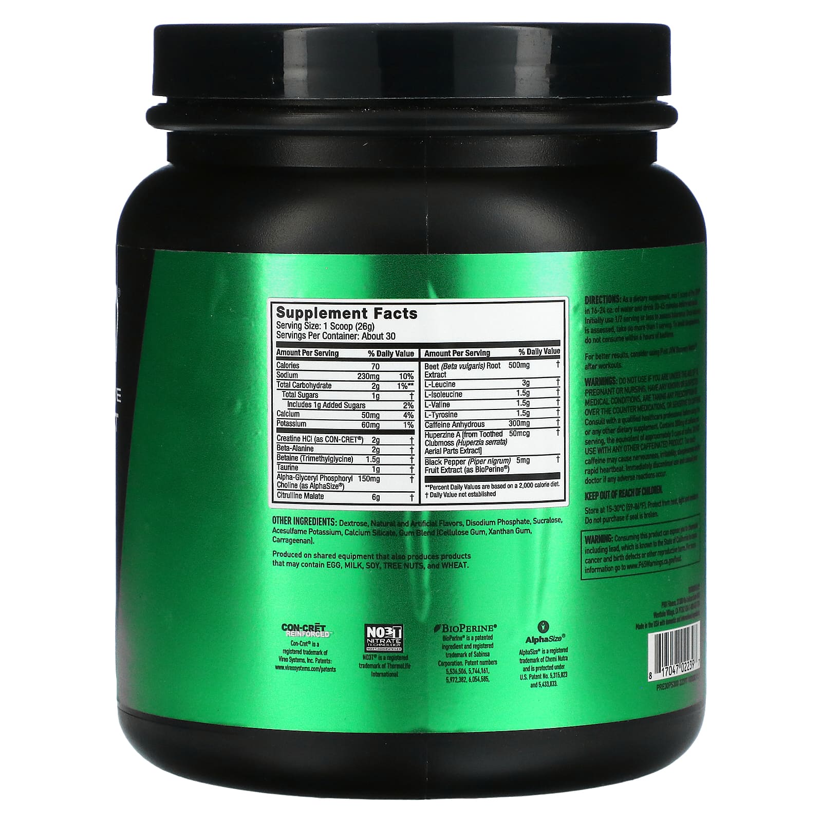 High performance nutrition pa7