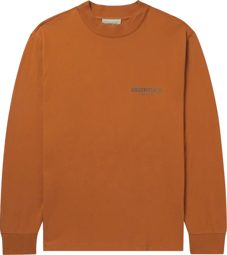 Футболка Fear of God Essentials x Mr. Porter Exclusive Long-Sleeve T-Shirt 'Vicunia', коричневый - фото