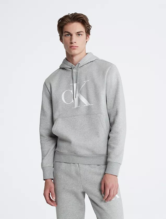 

Толстовка Calvin Klein Monogram Logo Fleece, серый