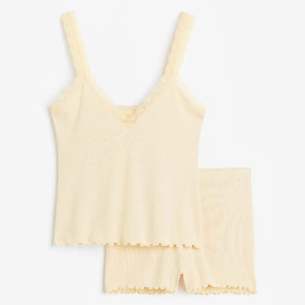 

Пижама H&M Camisole Top and Shorts, светло-желтый