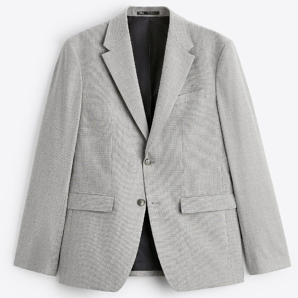 

Пиджак Zara Checked Suit, светло-серый