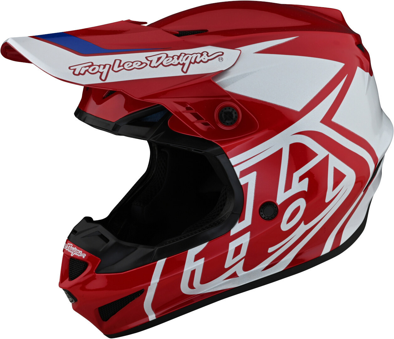 Шлем Troy Lee Designs GP Overload для мотокросса, красно-белый цепь 6мм пластик красно белый