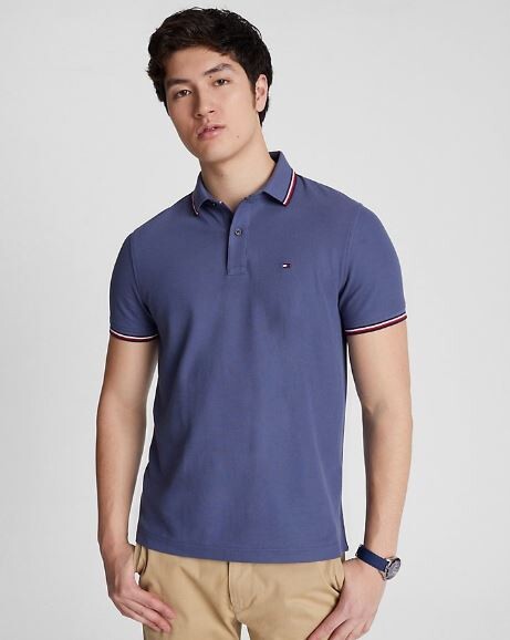 

Футболка-поло Tommy Hilfiger Regular Fit Tipped, синий