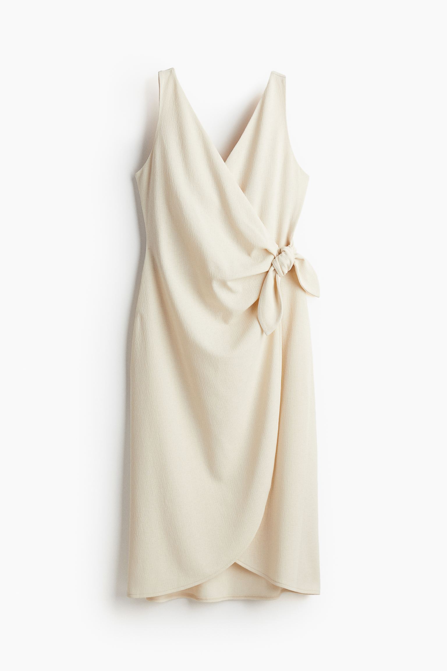 Платье H&M Textured Wrap, светло-бежевый платье для матери невесты трапециевидное с коротким рукавом до середины икры