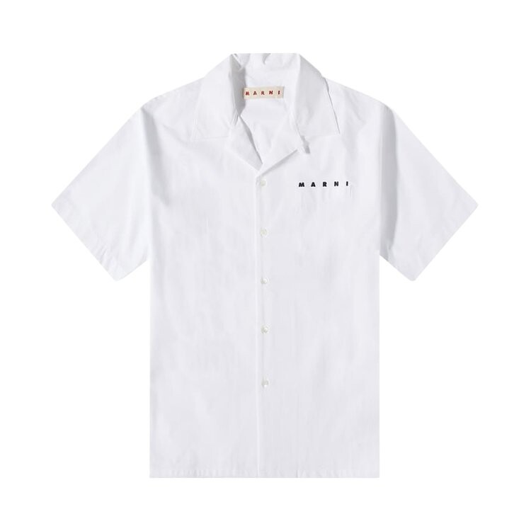 

Рубашка Marni Cotton Poplin Bowling Shirt 'Lily White', белый