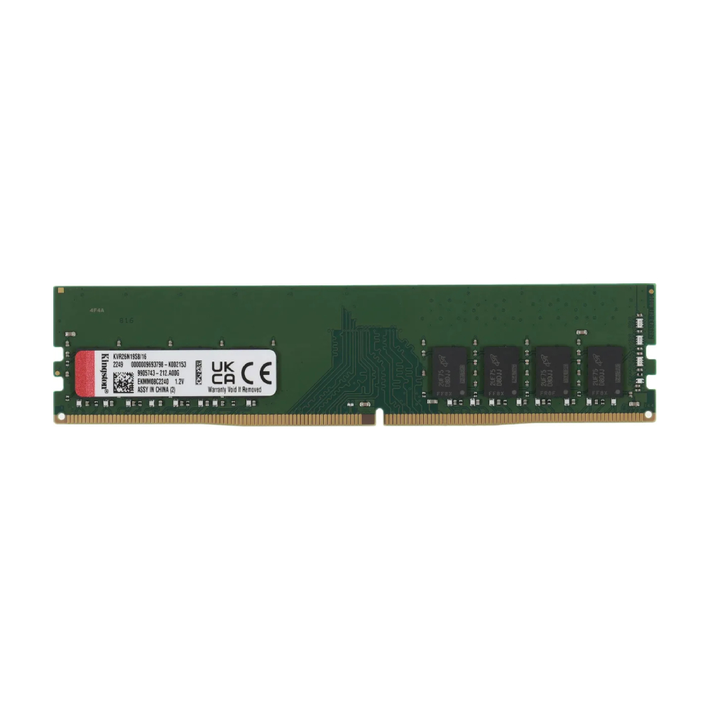 Оперативная память Kingston ValueRAM, 16 Гб DDR4 (1x16 Гб), 2666 МГц, KVR26N19S8/16, зеленый карта расширения riser 1x16 1x16 gpu 2288hv5 huawei