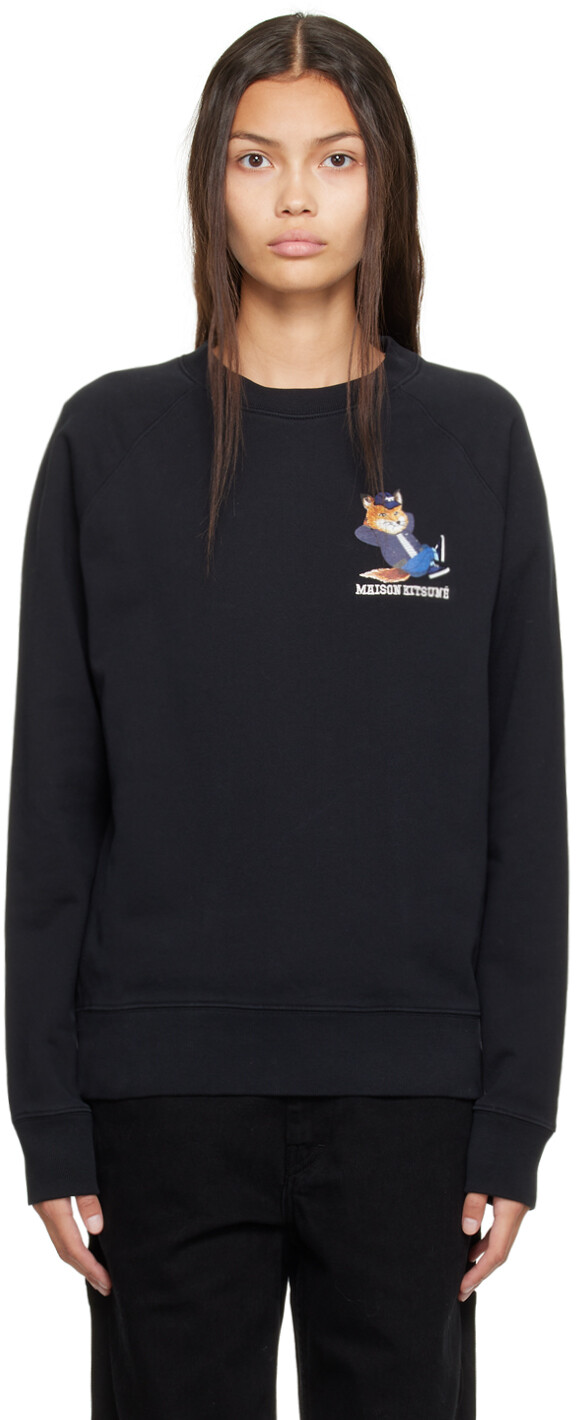 

Черный свитшот с лисой Maison Kitsuné