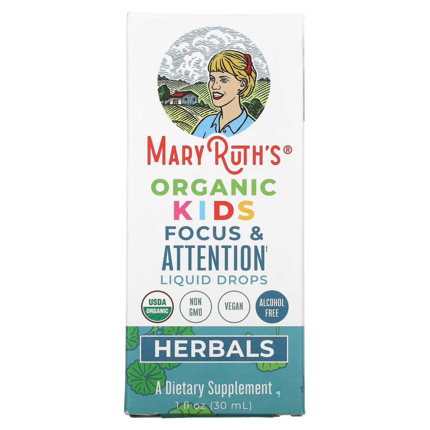 

MaryRuth Organics Herbals Органические жидкие капли для детского внимания и внимания, 30 мл