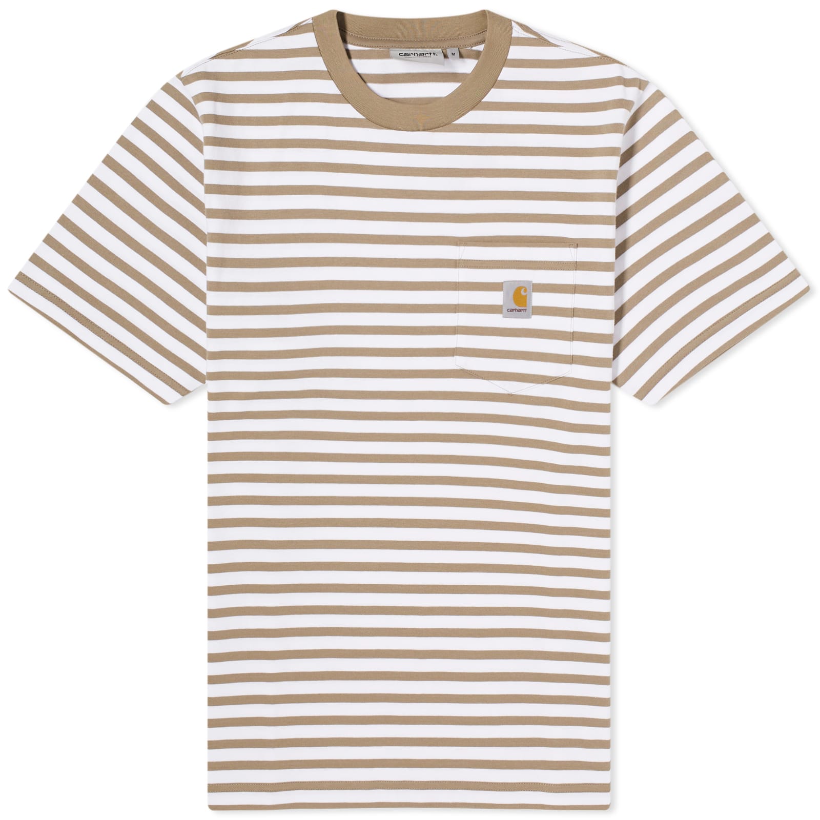 Футболка Carhartt Wip Seidler Stripe Pocket, светло-коричневый/белый
