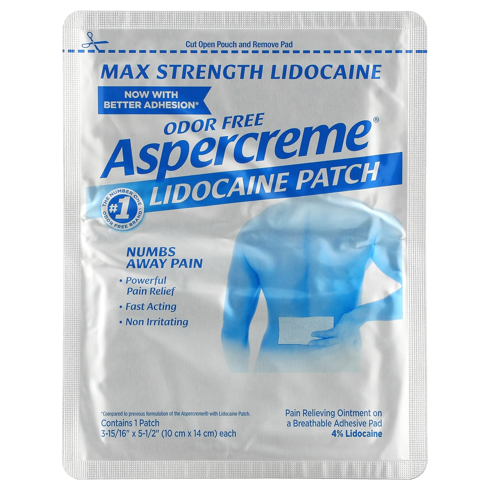 Обезболивающий Пластырь Aspercreme с 4% лидокаином, 5 пластырей