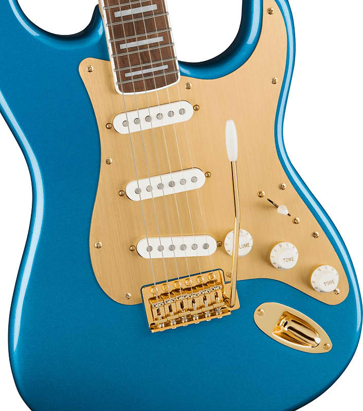 Squier - 40th Anniversary Stratocaster - Электрогитара - Gold Edition - Lake Placid Blue - 40th Anniversary Stratocaster - Electric Guitar - Gold Edition -