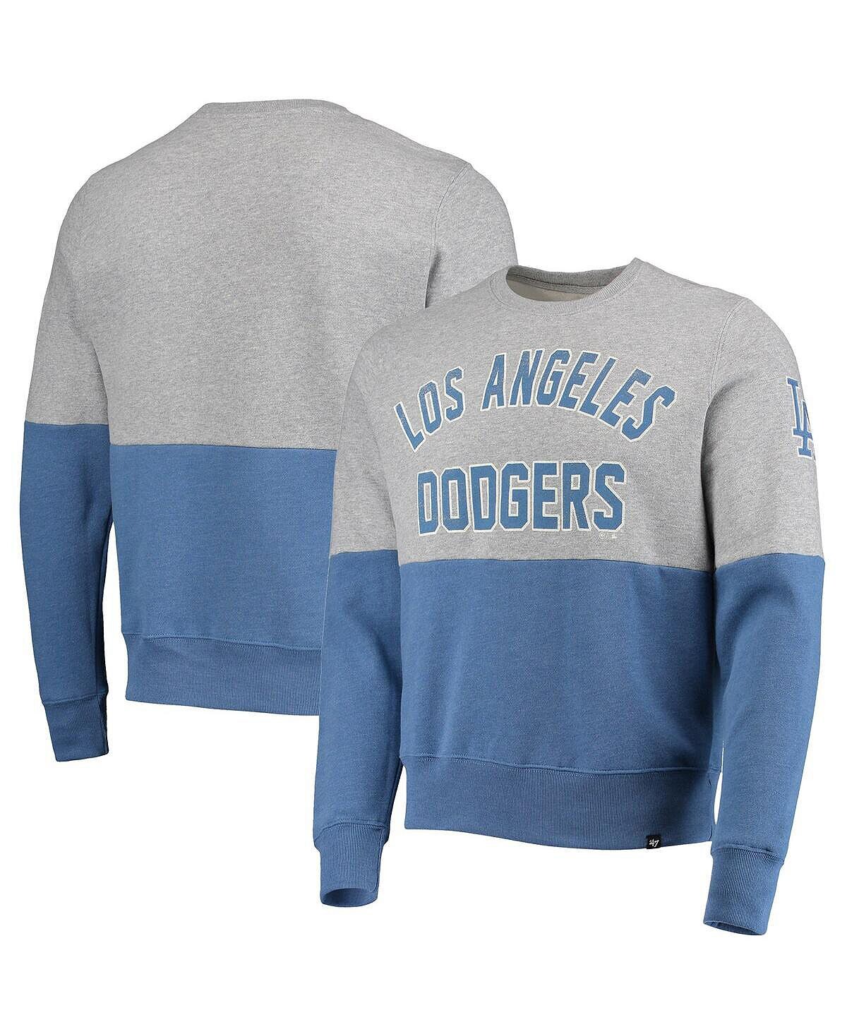 

Мужская двухцветная толстовка с пуловером team '47 heathered grey and heathered royal los angeles dodgers '47 Brand, мульти