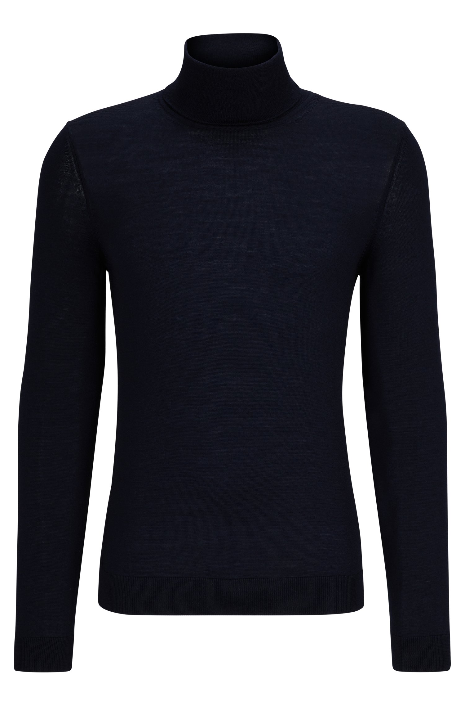 цена Водолазка Hugo Boss Slim-fit Rollneck In Virgin Wool, темно-синий