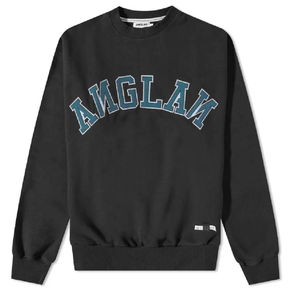 

Свитшот Anglan AGN Heavyweight Logo Crew, черный