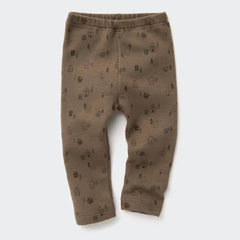 

Легинсы для малышей Uniqlo Fleece House Print, коричневый