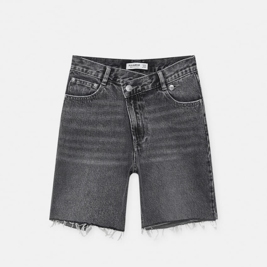 

Шорты Pull&Bear Denim Bermuda With Crossover Waist, черный