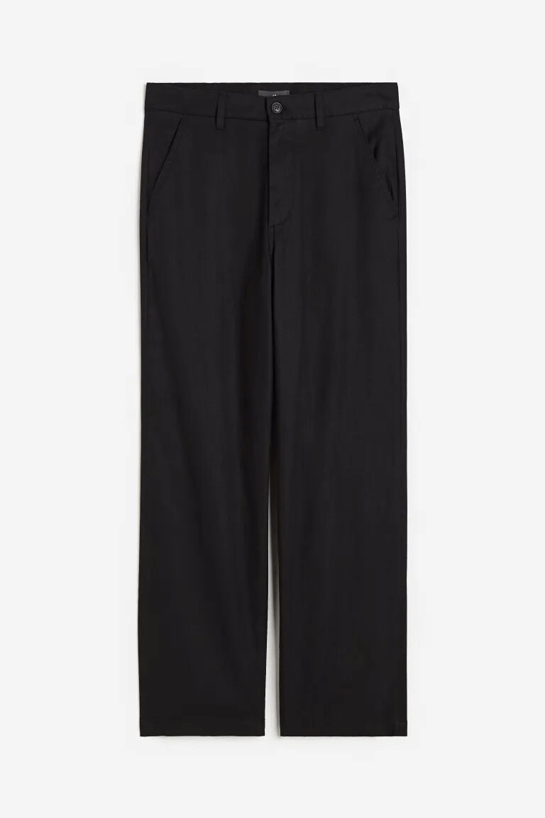 

Брюки H&M Relaxed Fit Linen, черный