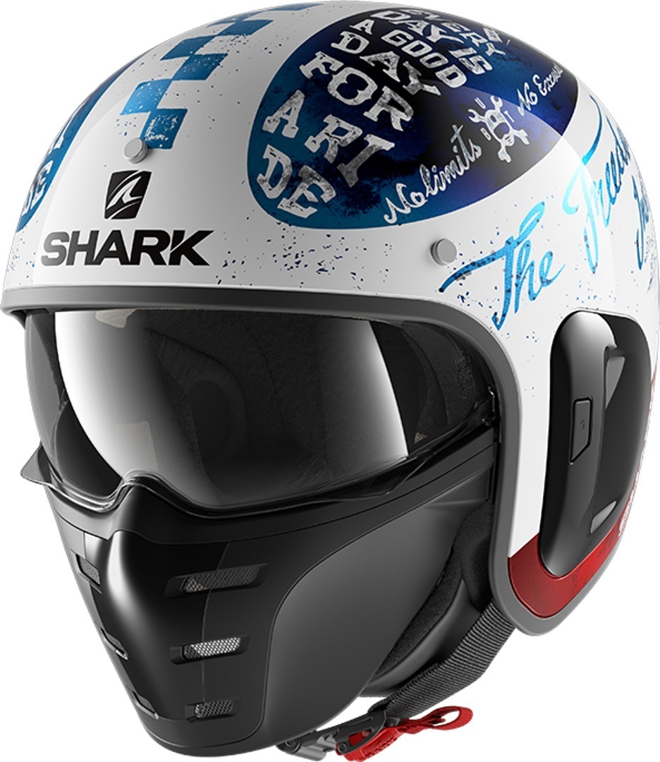 Shark S-Drak 2 Tripp In Реактивный шлем, белый/черный x drak 2 бланковый реактивный шлем shark черный мэтт