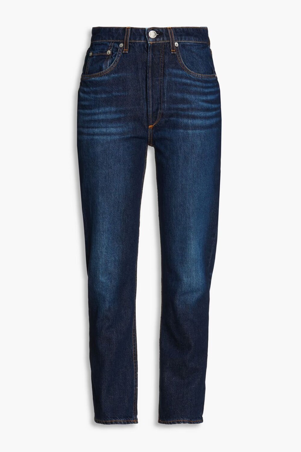 

Укороченные зауженные джинсы Nina с высокой посадкой Rag & Bone, темный деним