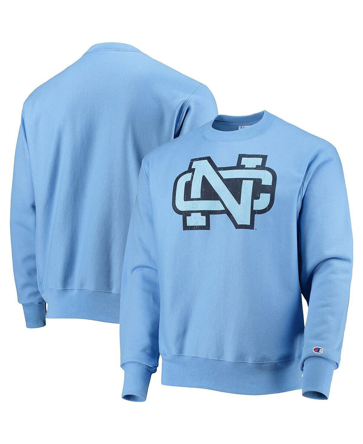 

Мужской пуловер с обратным плетением и логотипом Carolina Blue North Carolina Tar Heels Vault, пуловер с капюшоном Champion