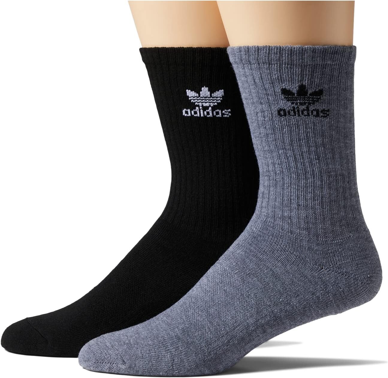 

Носки Trefoil Crew (6 пар) adidas, цвет Heather Grey/Black/White