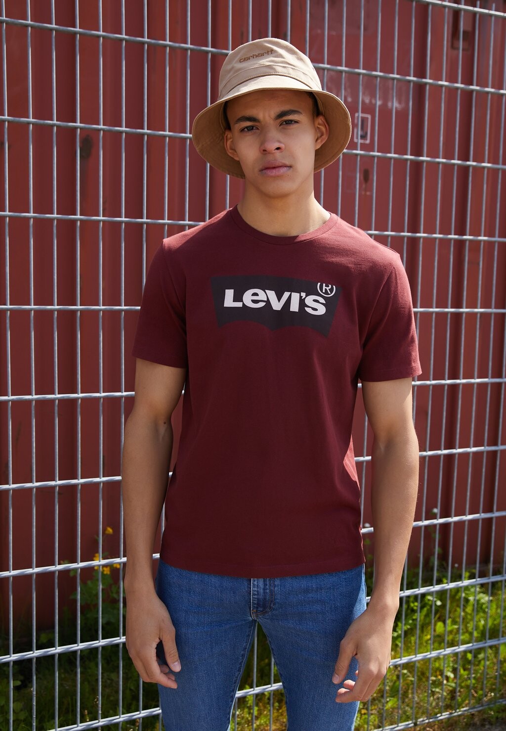 

Футболка с принтом Levi's, бордовый, Красный