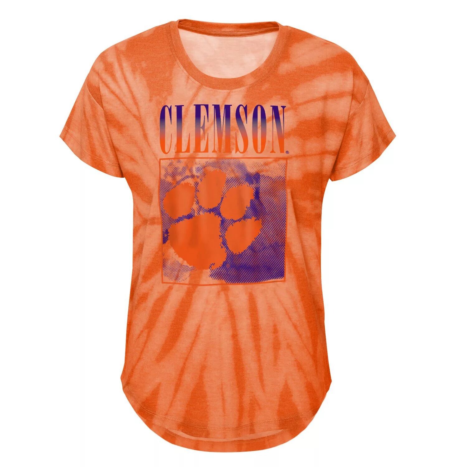 

Оранжевая футболка для девочек и молодежи Clemson Tigers In the Band с принтом тай-дай Outerstuff