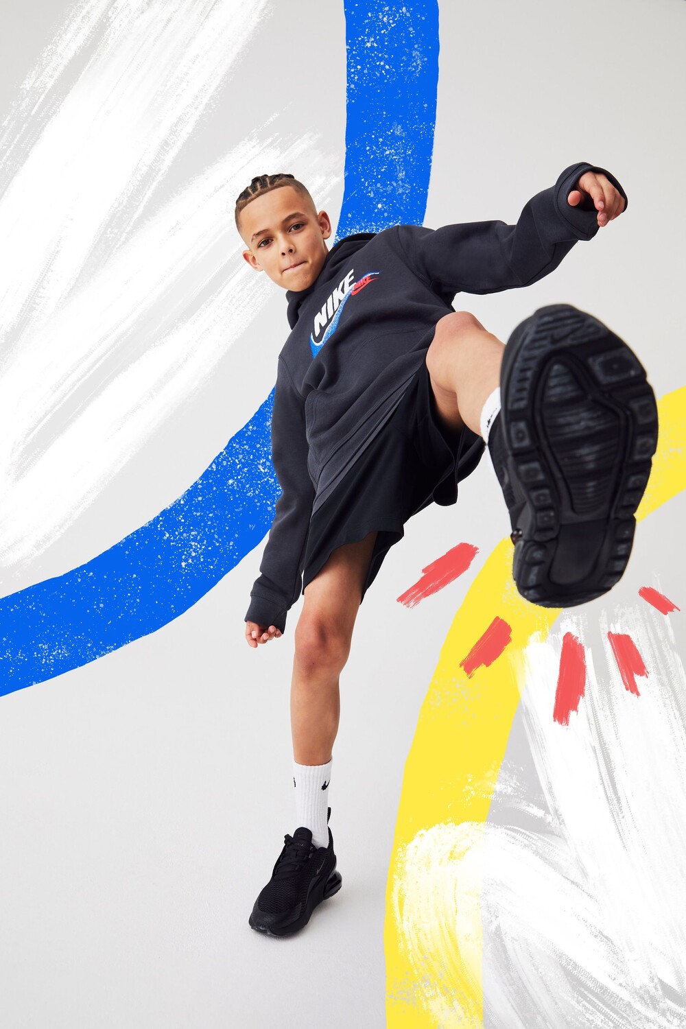 

Худи с логотипом Swoosh Nike, серый