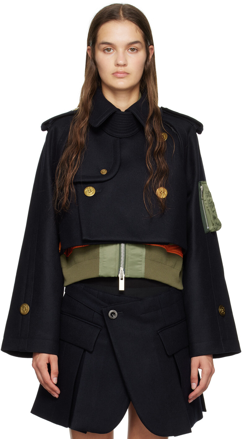 

Темно-синяя многослойная куртка sacai, Синий