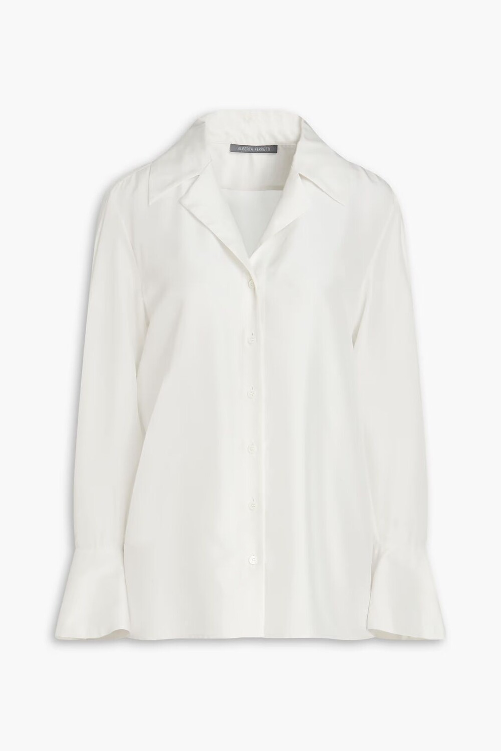 

Шелковая рубашка-хаботай Alberta Ferretti, цвет Off-white