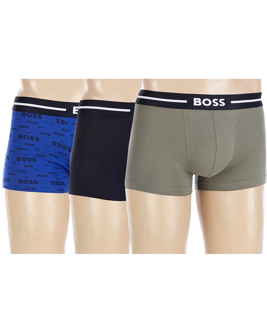 

Hugo Boss Трусы-боксеры с однотонным узором/принтом (3 шт.), синий