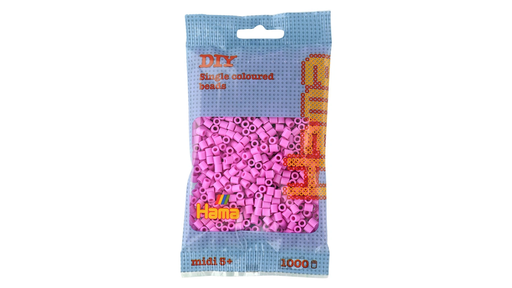 цена Гладильный бисер миди5+ сумка с бусинами пастельно-розовый 1000 штук Hama Perlen