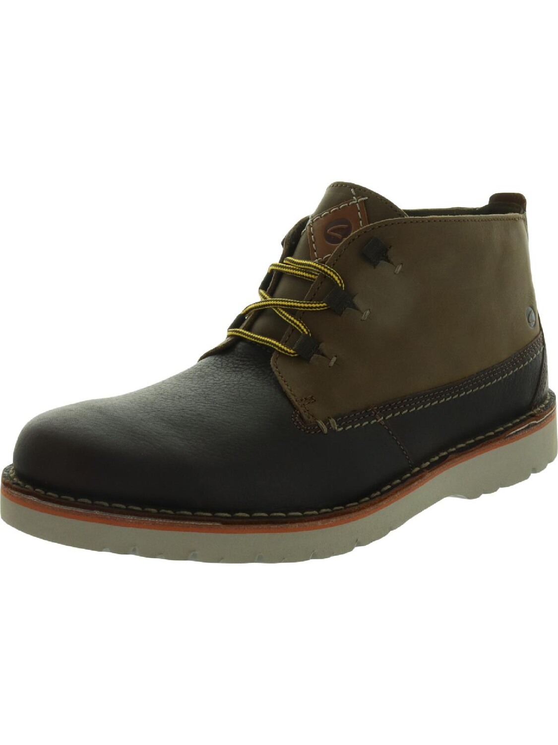 

Мужские кожаные ботильоны Eastford Mid с круглым носком Clarks, цвет Dark Brown Combination