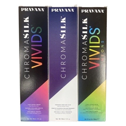 

Chroma Silk Permanent Tinta 3 унции - Быстрая доставка - Яркие и неоновые оттенки, Pravana