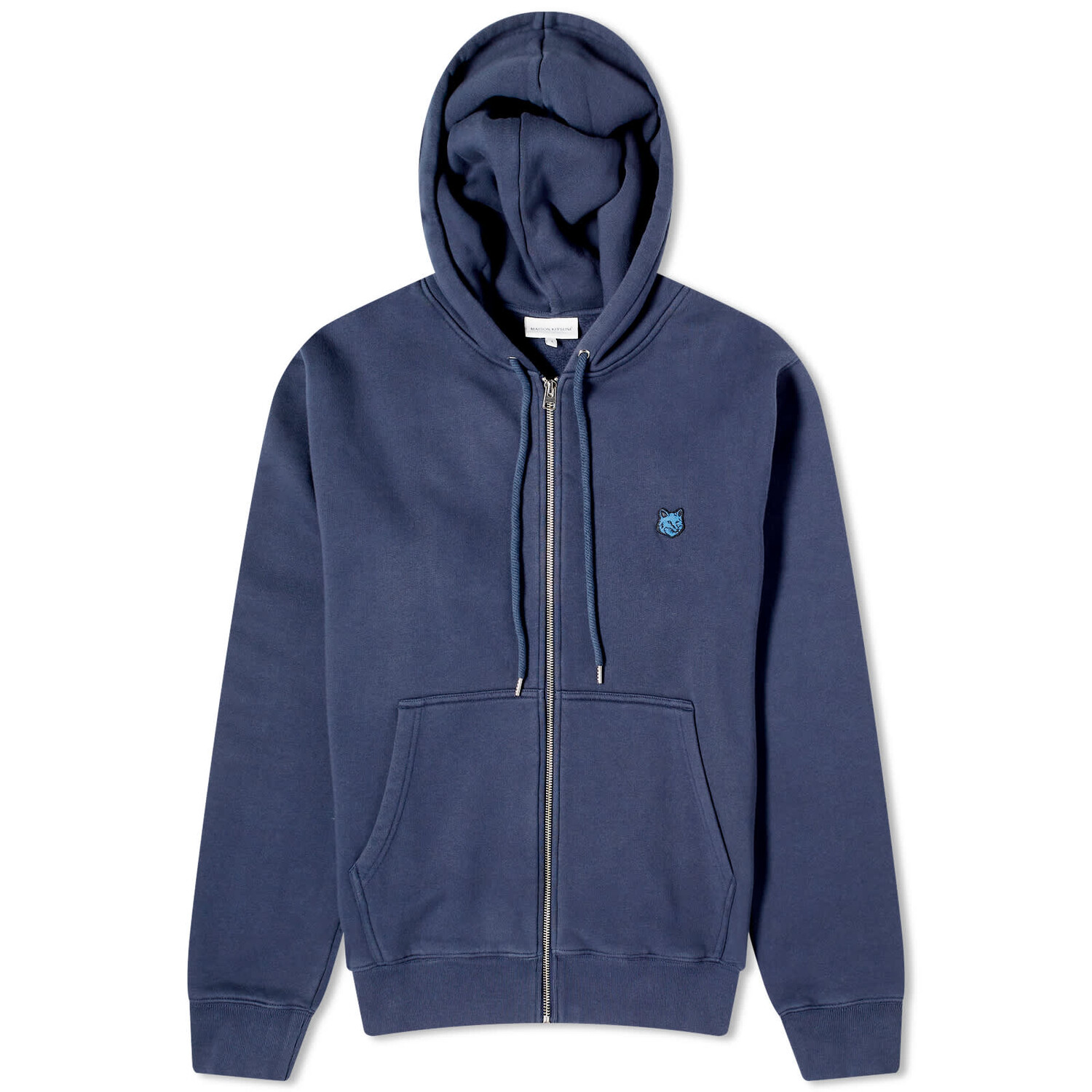 

Худи Maison Kitsune Tonal Fox Head Patch Comfort Zip, цвет Ink Blue