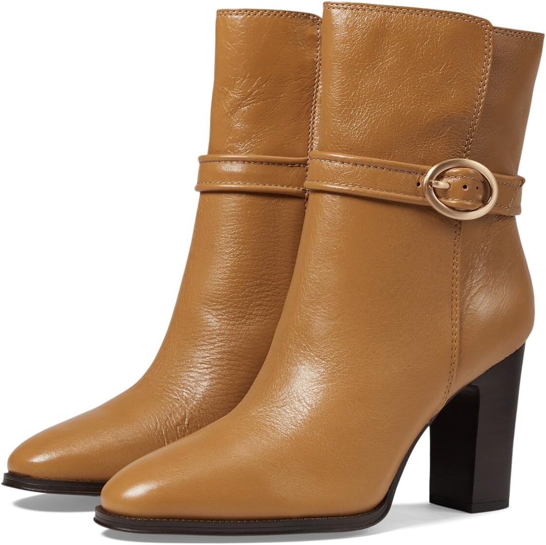 

Сапоги Informa Wren Buckle Detail Heeled Booties Franco Sarto, светло-коричневая кожа