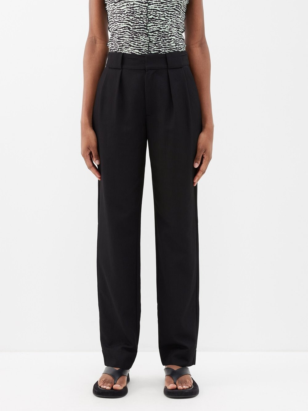 

Костюмные брюки из технического твила со складками Proenza Schouler White Label, черный
