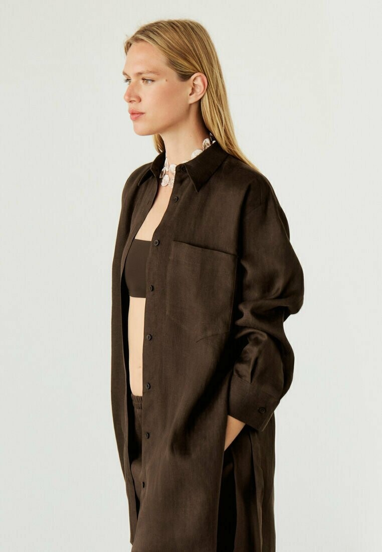 

Короткое пальто Massimo Dutti, темно-коричневый
