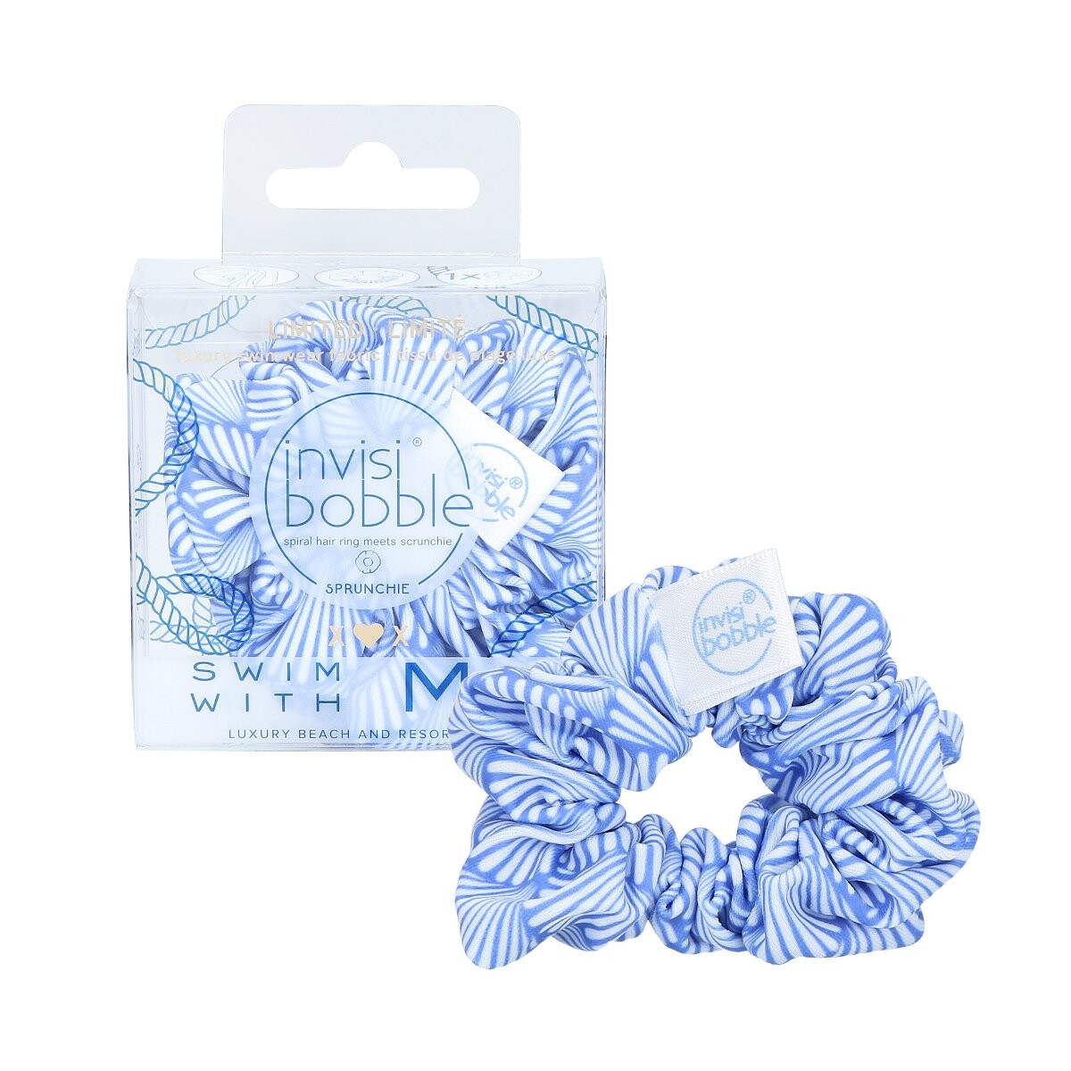 

INVISIBOBBLE, SPRUNCHIE, Бархатная повязка для волос (Swim With Mi Santorini), 1 шт